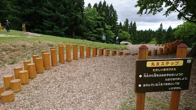 西蔵王公園_丸太ステップ