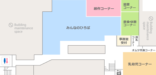 新庄市わらすこ広場のフロアマップ