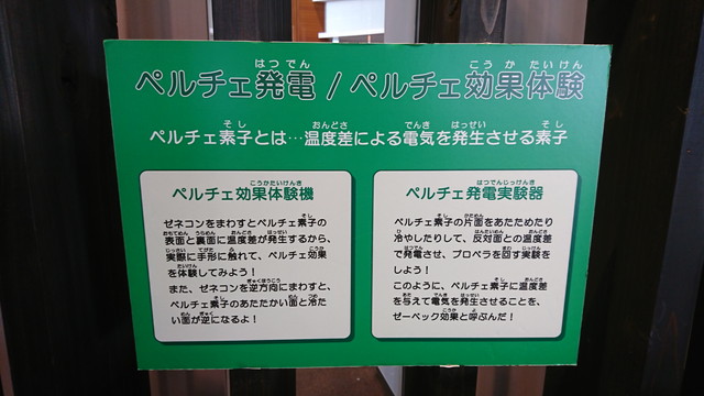 産業科学博物館2Fのペルチェ発電1