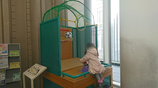 産業科学博物館4Fの空気でダンクシュート