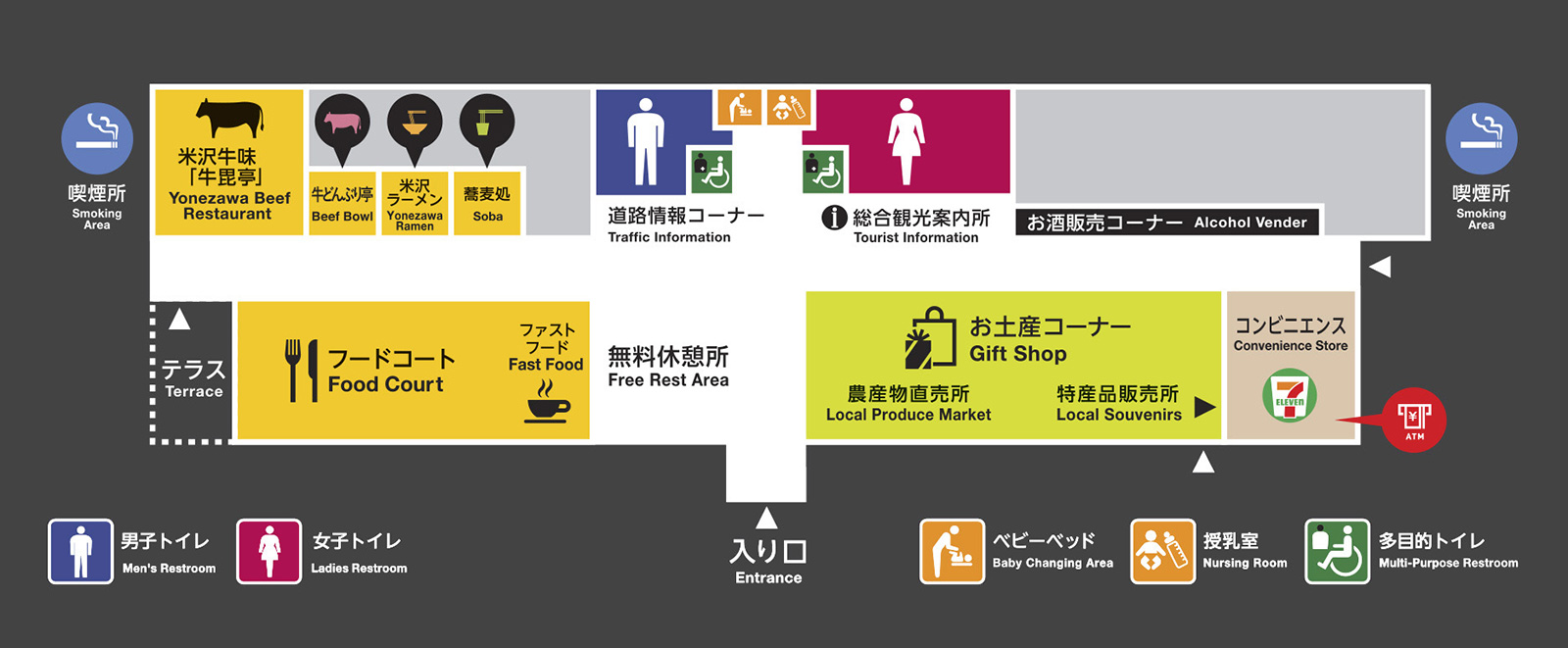 道の駅米沢-施設紹介館内マップ