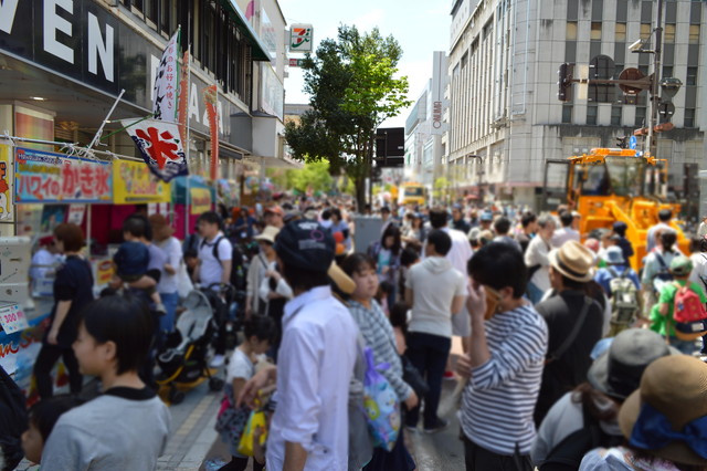 はたらく車大集合-人ごみの様子