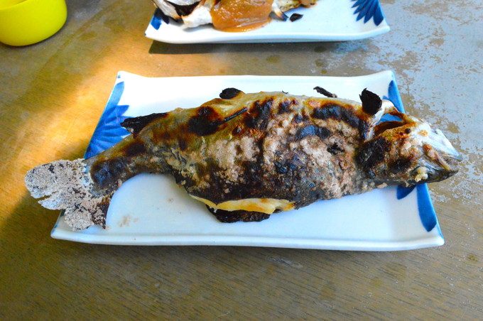 蔵王猿倉-つり堀10-ニジマスの塩焼き