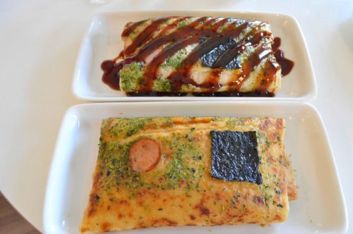 どんどん焼きカフェ-カシワヤ-注文3-どんどん焼き(ソース-しょうゆ)