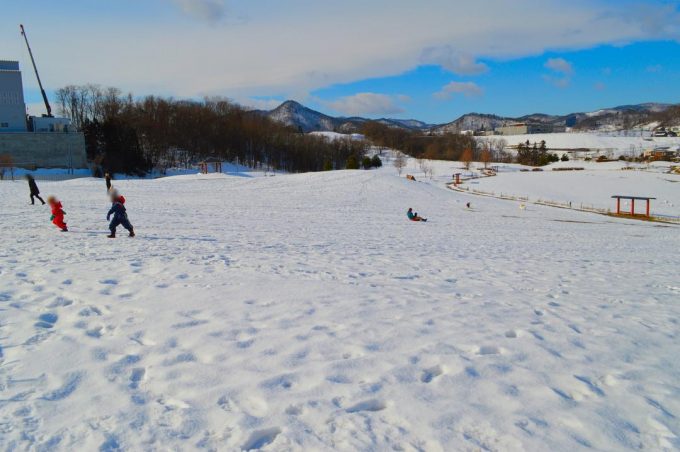 みはらしの丘はらっぱ館-そりすべり1