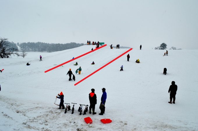 徳良湖スノーランド-雪山エリア-全体図-コース別