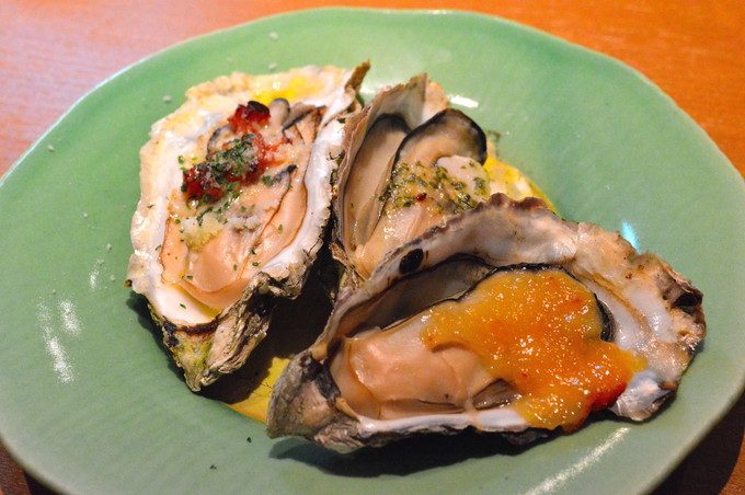 北海道レストラン-別邸嶋北店-メニュー-厚岸産殻付き焼かき３点盛り合わせ