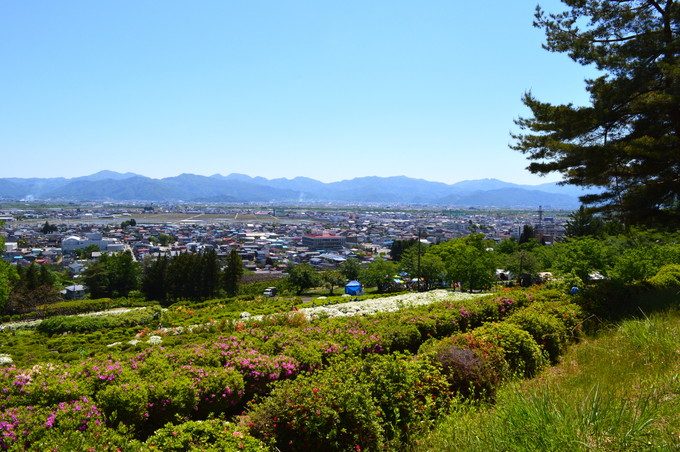 寒河江つつじまつり-展望広場からの景色