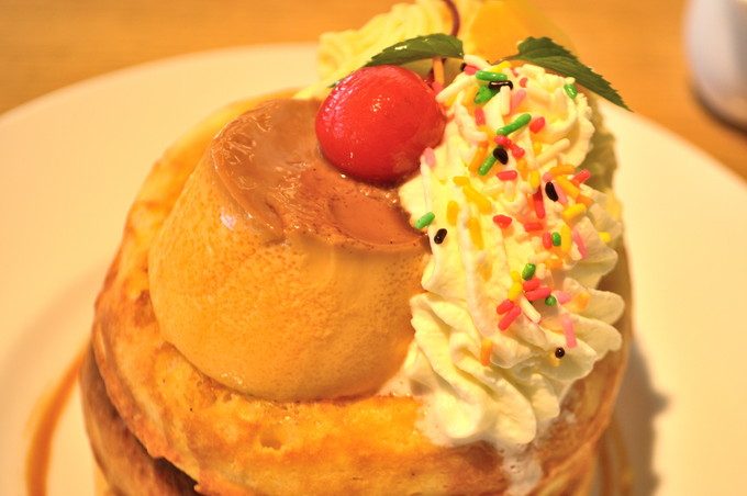 ウフウフガーデン-パンケーキ-プリンアラモードパンケーキ2