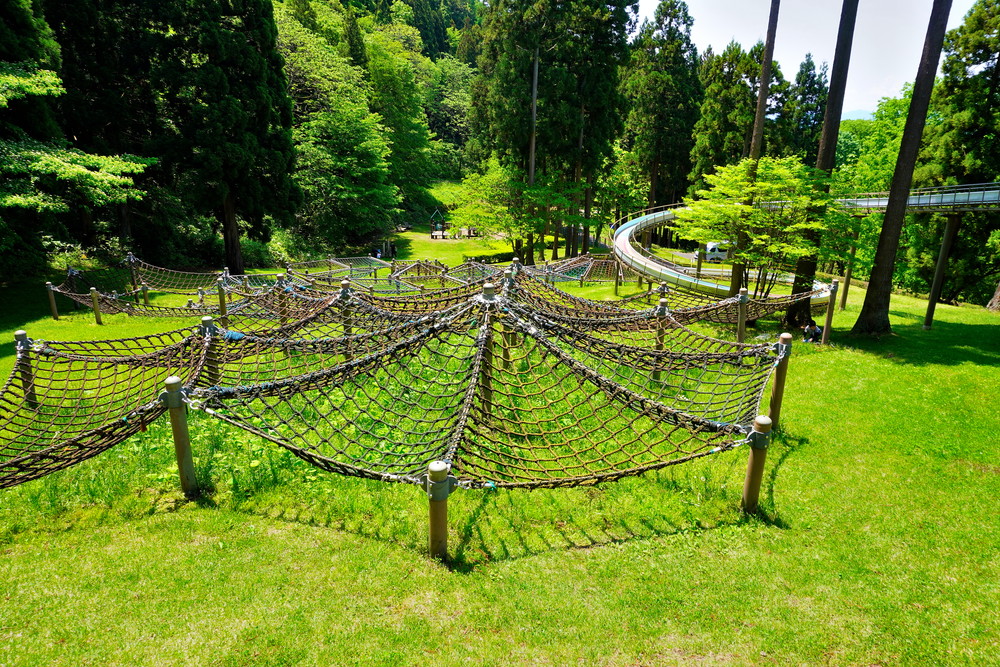 西蔵王公園-森の遊び場-遊具-スパイダーネット