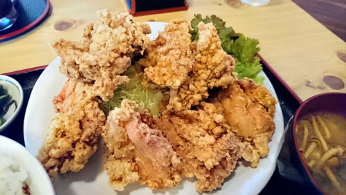 あたご食堂-食レポ-鳥から定食2