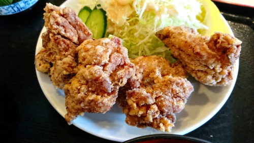 あさひ食堂-食レポ-鳥唐揚げ定食2