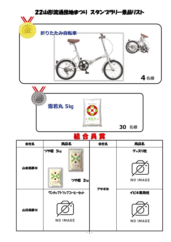 団地まつりスタンプラリー景品