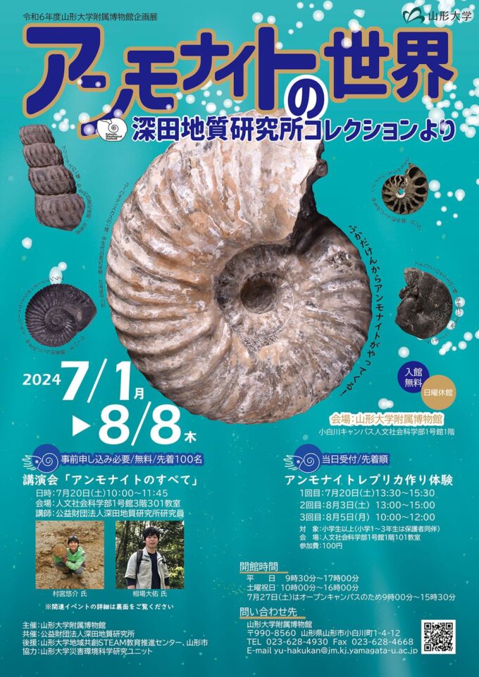 山形イベント情報〜8/8】アンモナイトの世界ー深田地質研究所