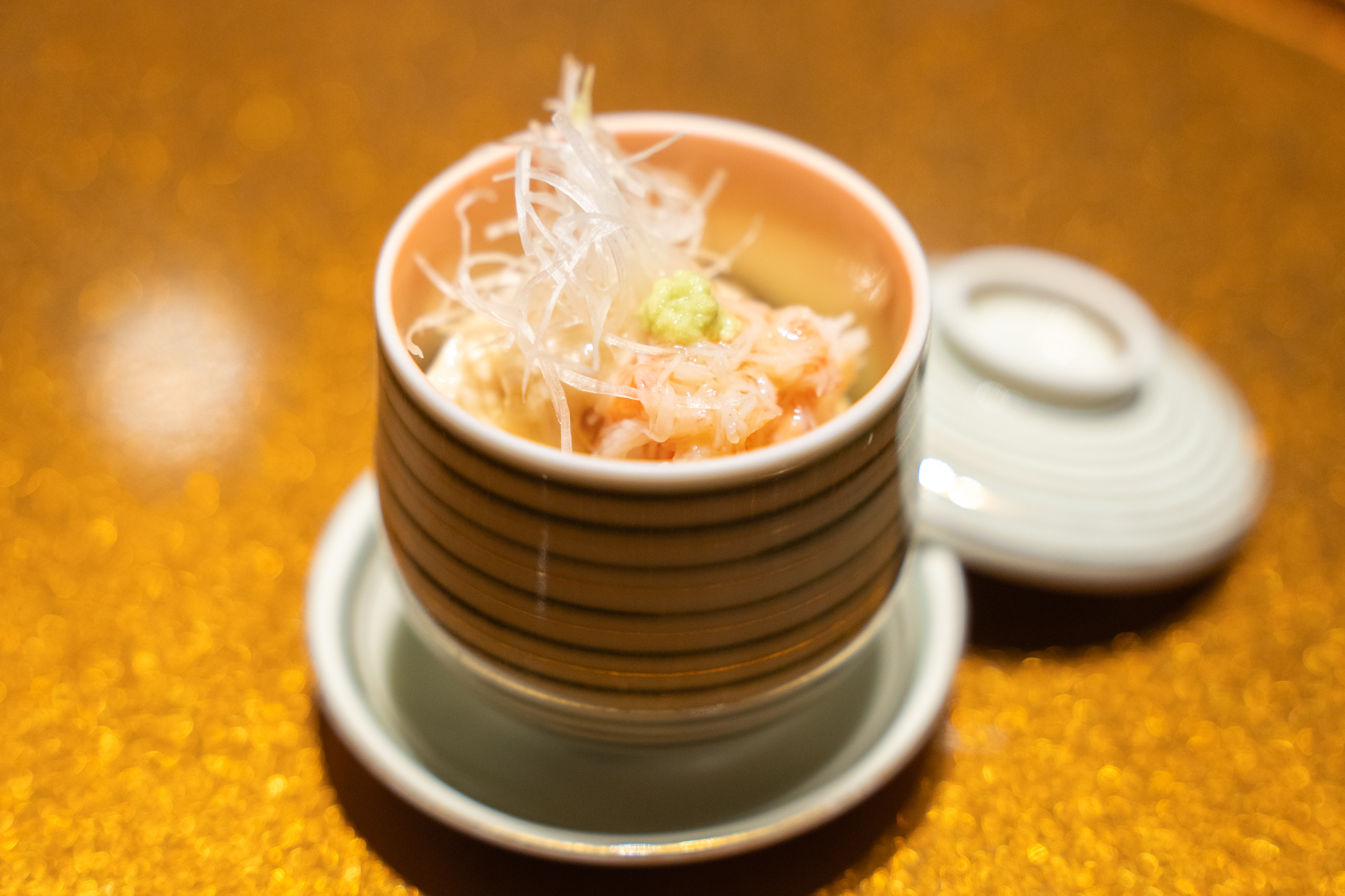 先付：ずわい蟹東寺蒸し