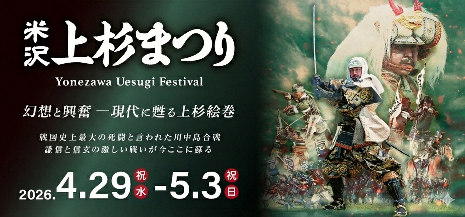 【山形イベント情報4/29-5/3】春の祭典「米沢上杉まつり」がいよいよ始まります